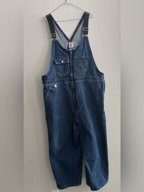 Big Bill Zip Front Denim Bib Overalls Men's 48 REG Workwear Made In Canada VTG